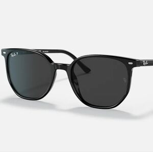 New, never worn Ray-Ban Elliot Sunglasses in Polished Black.